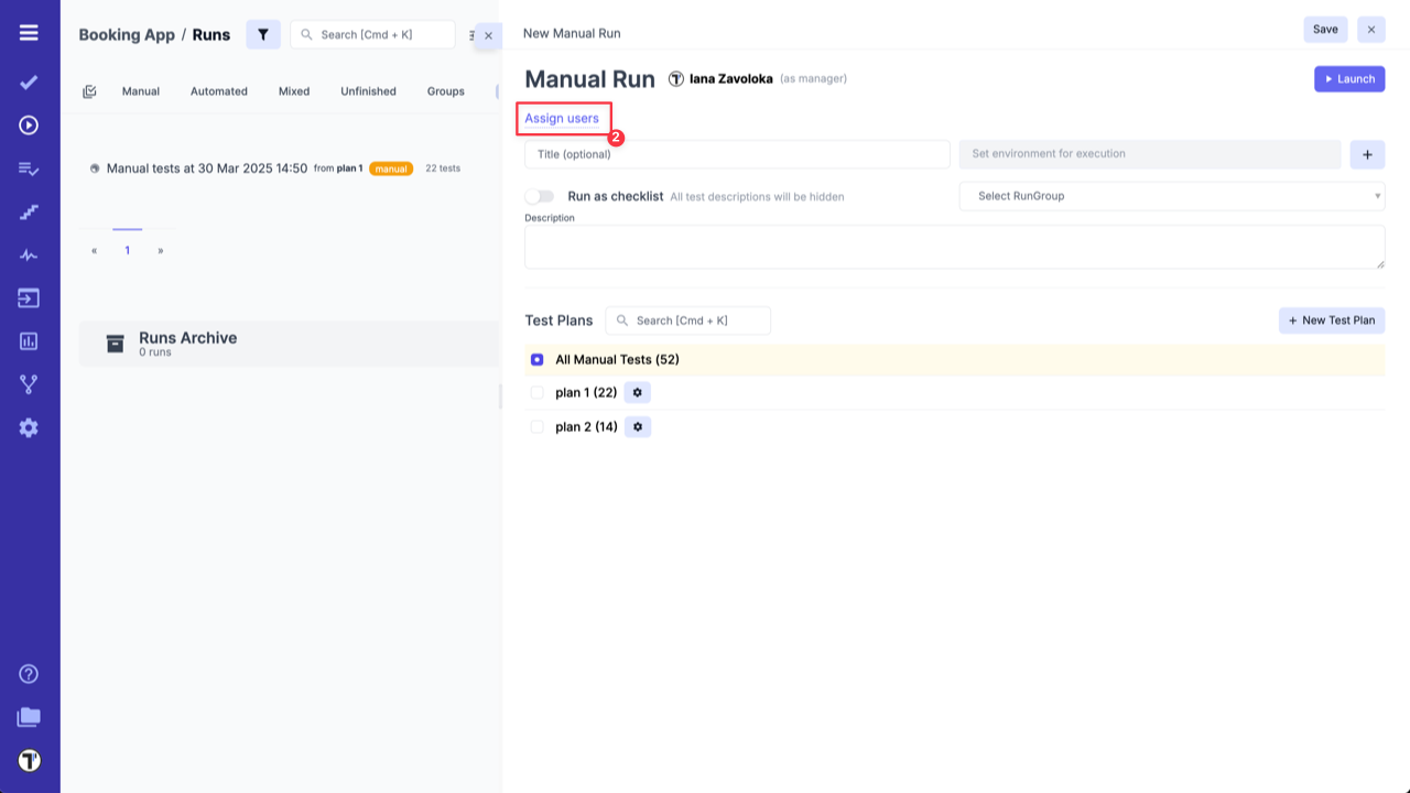 Testomat.io - Assign Users